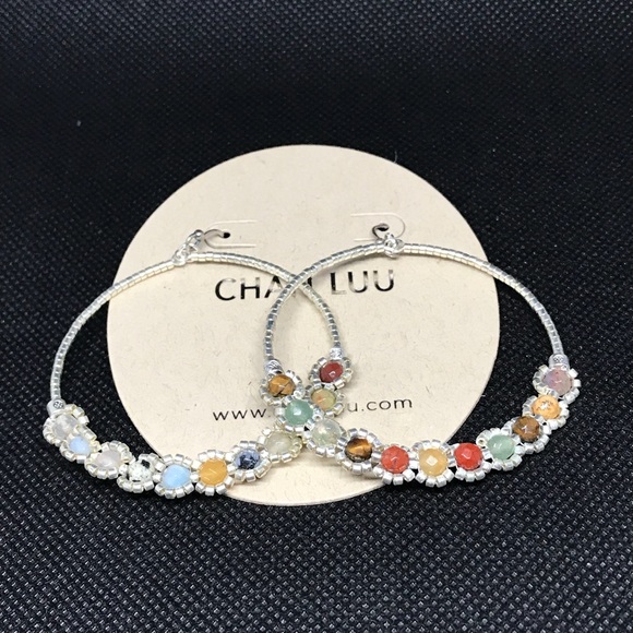 Chan Luu Jewelry - Chan Luu Beaded 50mm hoop earrings